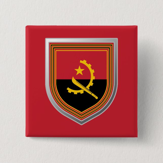 Chapa Cuadrada Escudo de bandera de Angola (Anverso)