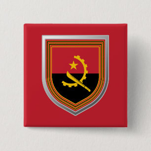 Chapa Cuadrada Escudo de bandera de Angola