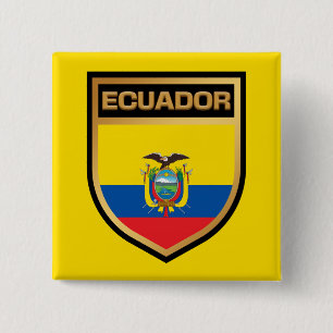 Chapa Cuadrada Escudo de Bandera de Ecuador