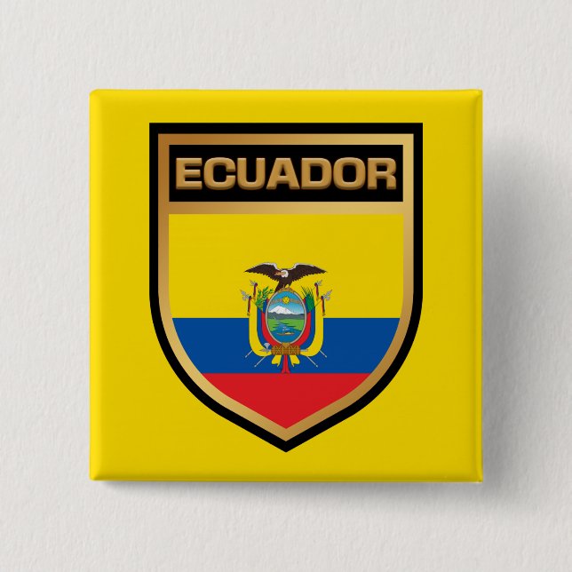 Chapa Cuadrada Escudo de Bandera de Ecuador (Anverso)