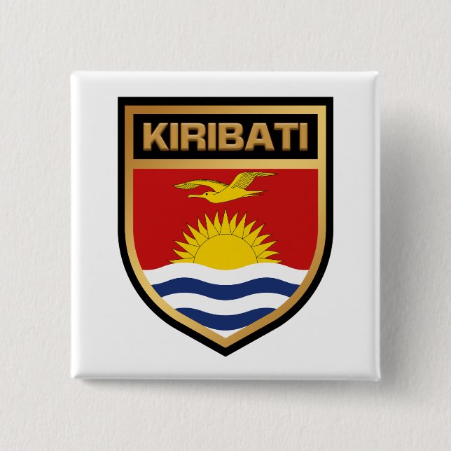 Chapa Cuadrada Escudo de Bandera de Kiribati (Anverso)