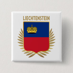 Chapa Cuadrada Escudo de bandera de Liechtenstein