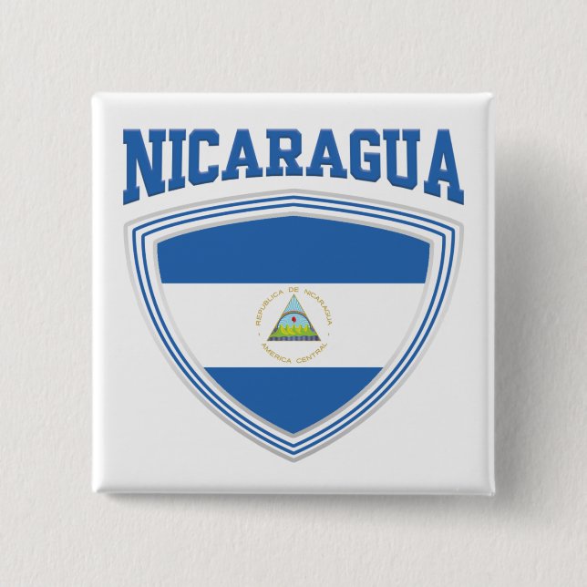Chapa Cuadrada Escudo de Bandera de Nicaragua (Anverso)