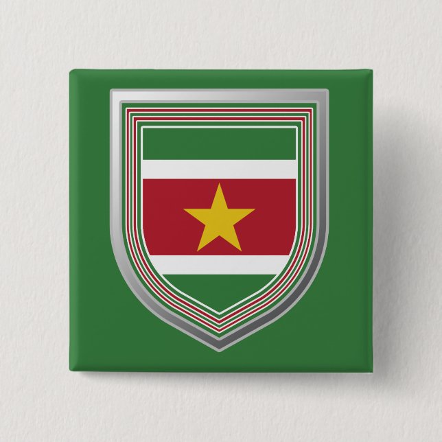 Chapa Cuadrada Escudo de bandera de Surinam (Anverso)