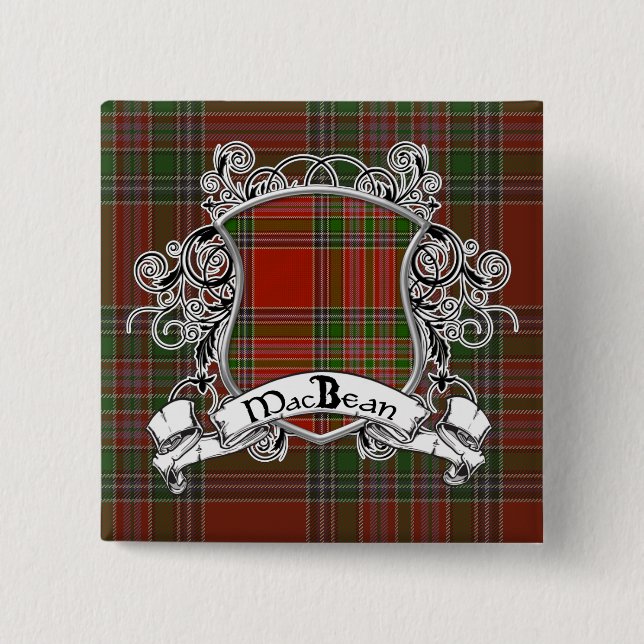 Chapa Cuadrada Escudo del tartán de MacBean (Anverso)