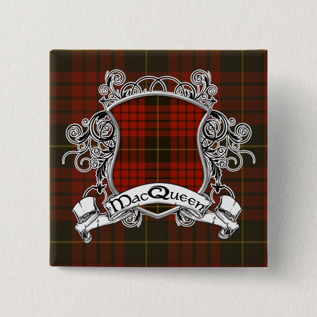 Chapa Cuadrada Escudo del tartán de MacQueen (Anverso)