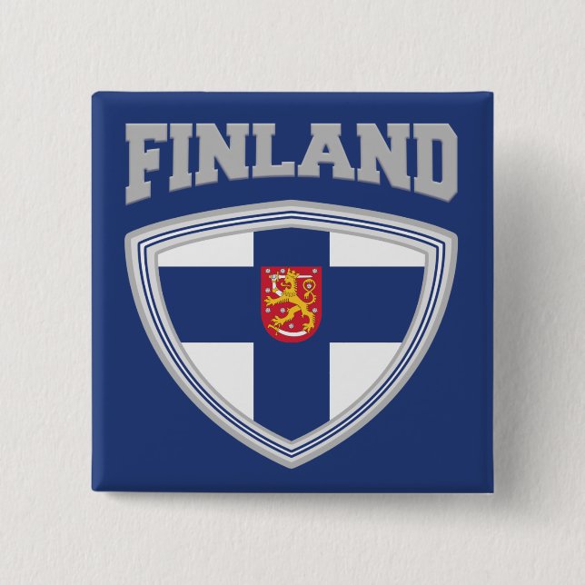 Chapa Cuadrada Escudo y emblema de la bandera de Finlandia (Anverso)