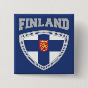 Chapa Cuadrada Escudo y emblema de la bandera de Finlandia