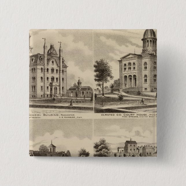 Chapa Cuadrada Escuela Pública, Casa de la Corte, Minnesota (Anverso)