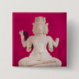 Chapa Cuadrada Escultura de Brahma con cuatro caras 2