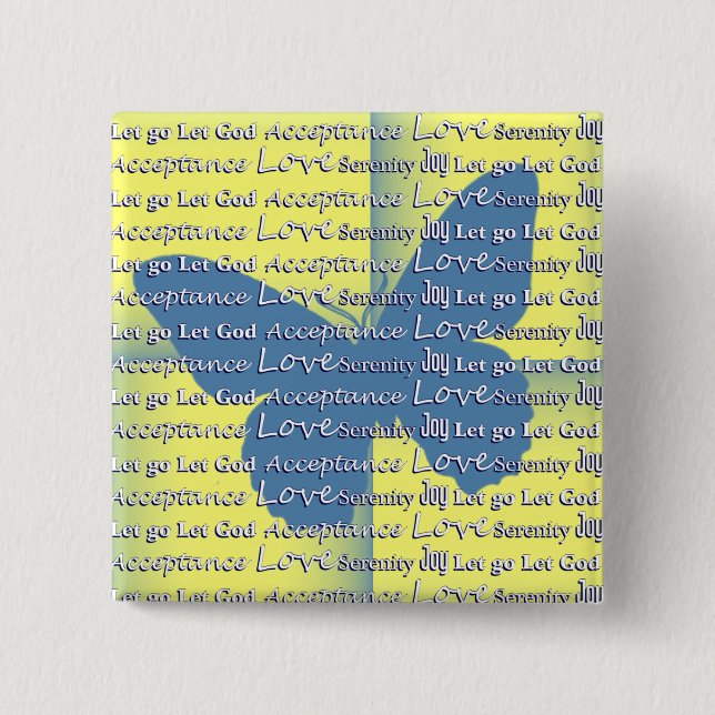 Chapa Cuadrada Eslogan Mariposa (Anverso)