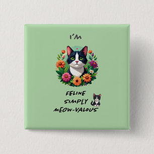 Chapa Cuadrada Espejo compacto de gato FELINO simplemente MEOW-VA