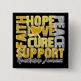 Chapa Cuadrada Esperanza Amor Cure Neuroblastoma Conciencia