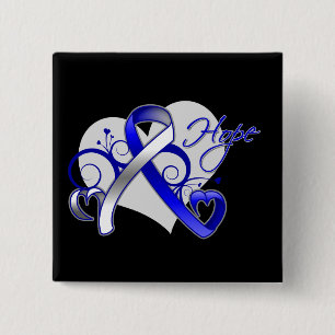 Chapa Cuadrada Esperanza de la cinta floral - enfermedad de ALS