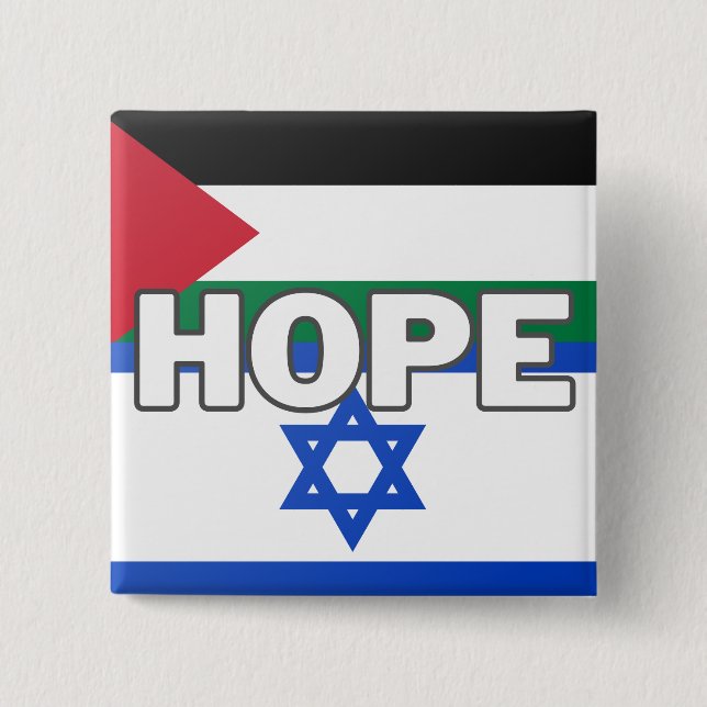 Chapa Cuadrada Esperanza en Israel Palestina (Anverso)