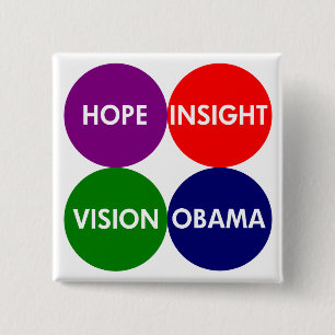Chapa Cuadrada Esperanza, penetración, Vision, Obama (botón de