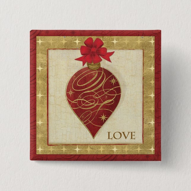 Chapa Cuadrada Esperanza roja de DŽcor del navidad (Anverso)