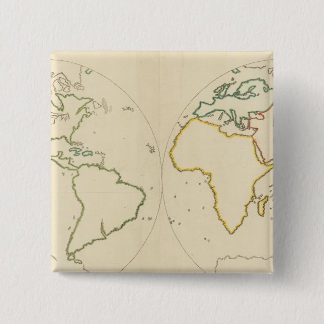 Chapa Cuadrada Esquema 2 del mapa mundial (Anverso)