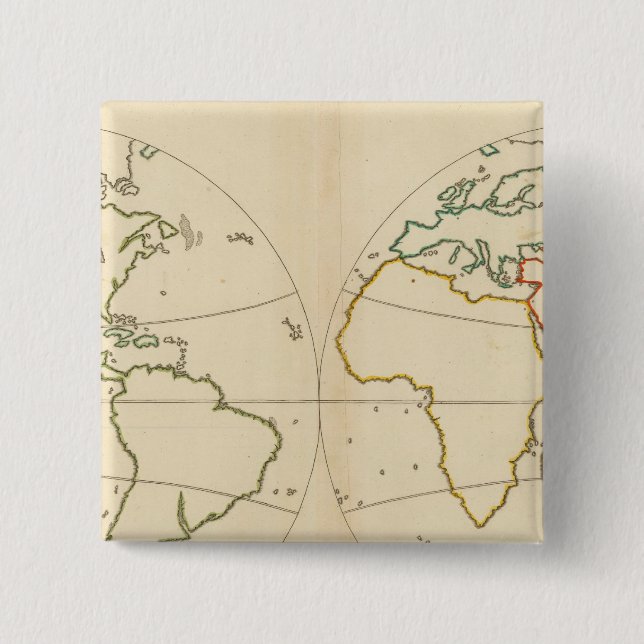 Chapa Cuadrada Esquema del mapa mundial (Anverso)