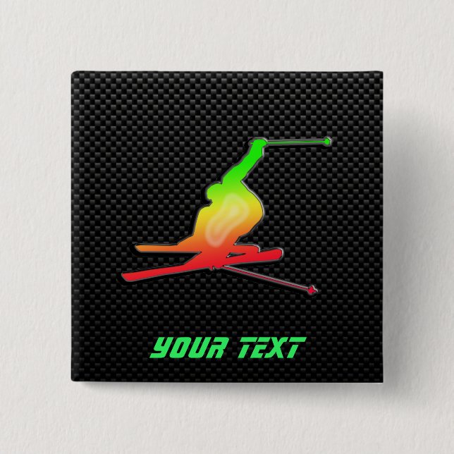 Chapa Cuadrada Esquí liso de la nieve (Anverso)