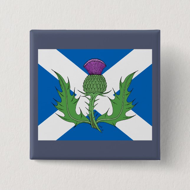 Chapa Cuadrada Esquisto y Saltire escoceses (Anverso)