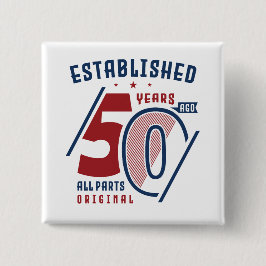 Chapa Cuadrada Establecido Hace 50 Años | Idea II de regalo de cu