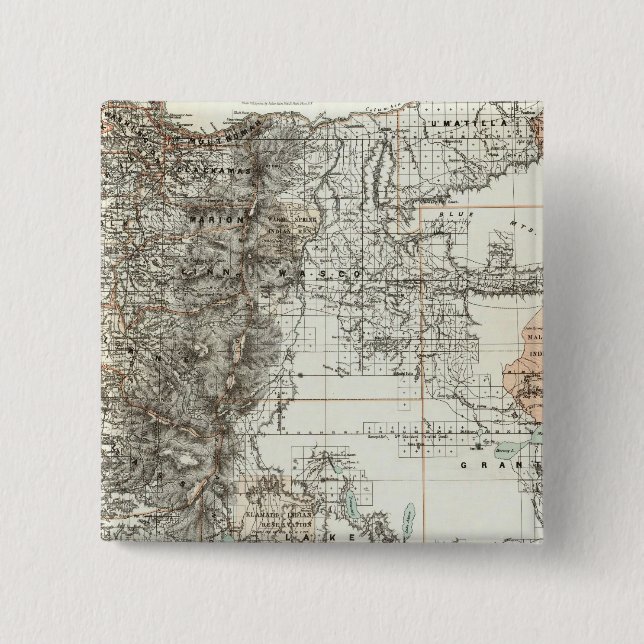 Chapa Cuadrada Estado De Oregón (Anverso)