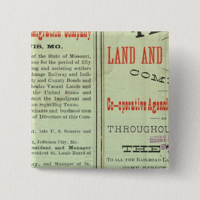 Chapa Cuadrada Estado de Texas (Anverso)