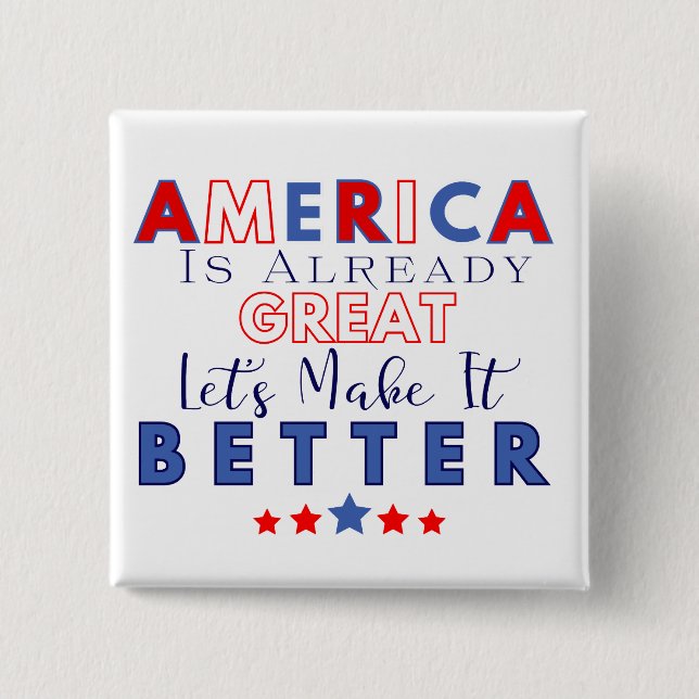 Chapa Cuadrada Estados Unidos ya es grande - Hagámoslo mejor (Anverso)