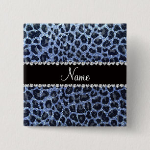 Chapa Cuadrada Estampado leopardo azul claro conocido de encargo