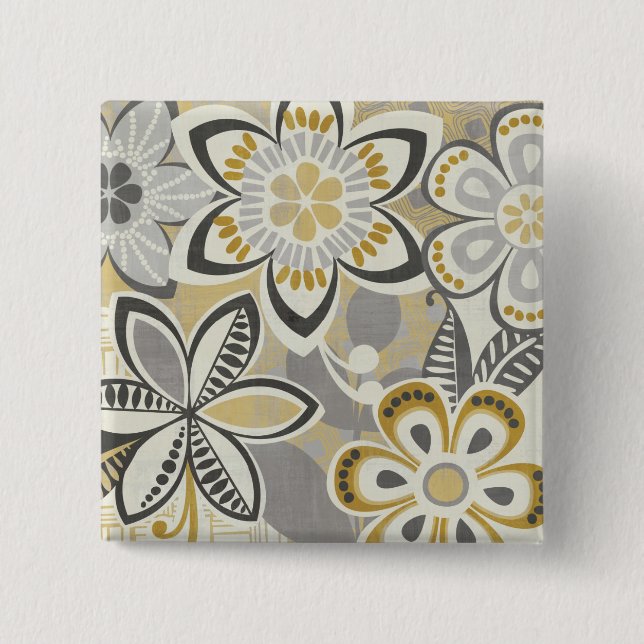 Chapa Cuadrada Estampados de flores contemporáneos (Anverso)
