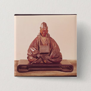 Chapa Cuadrada Estatua asentada del período de Basho Edo