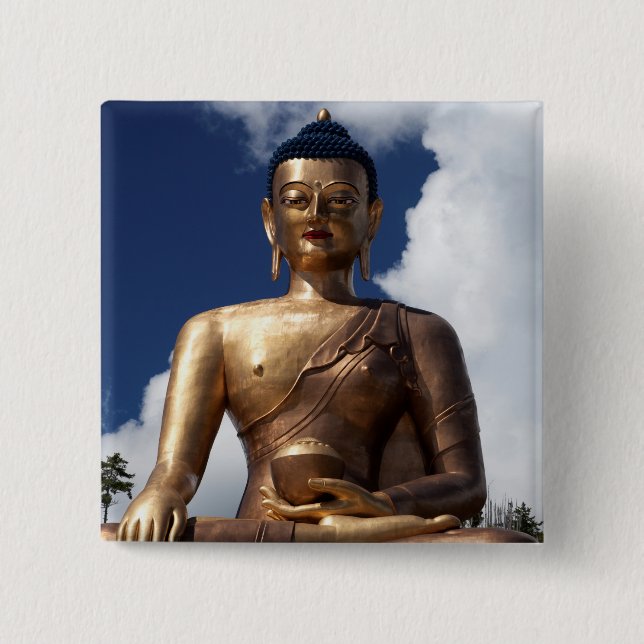 Chapa Cuadrada Estatua de Buda sentado (Anverso)