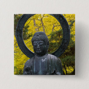 Chapa Cuadrada Estatua de Budda en los jardines dorados japoneses