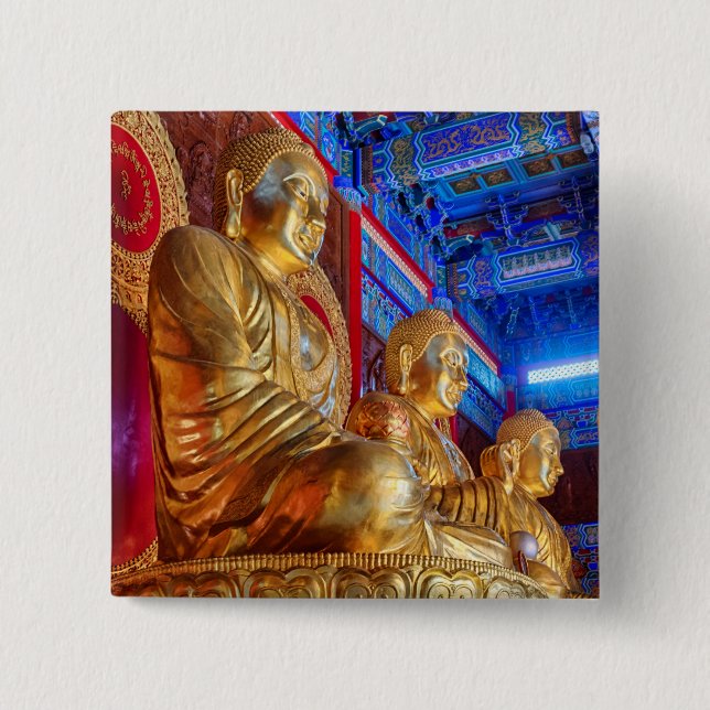 Chapa Cuadrada Estatua de imagen de Buda chino tailandés (Anverso)