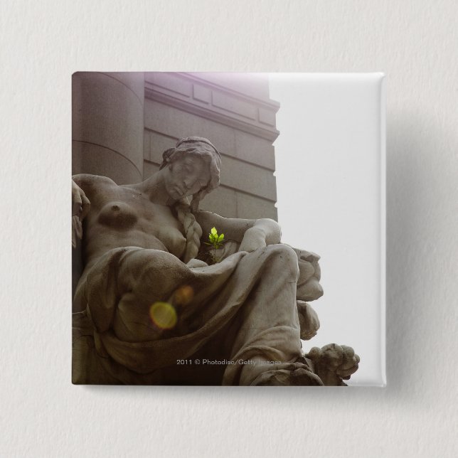 Chapa Cuadrada Estatua india americana del Museo Nacional (Anverso)