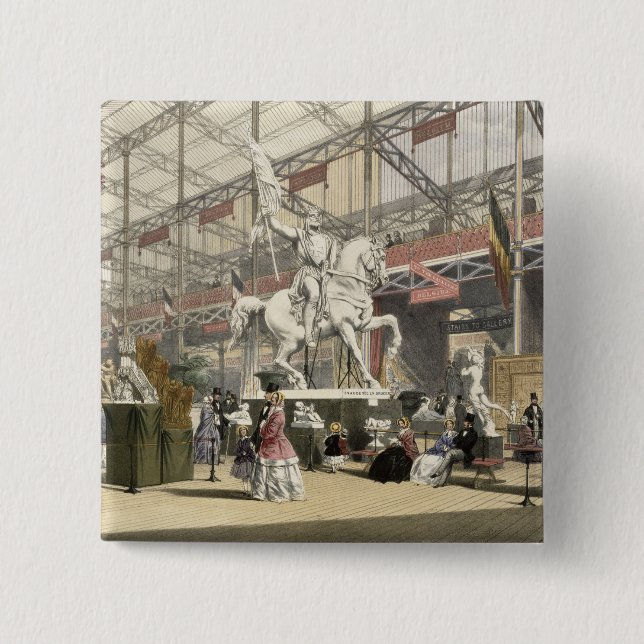 Chapa Cuadrada Estatuas en la sección de Bélgica del gran Exhibi (Anverso)