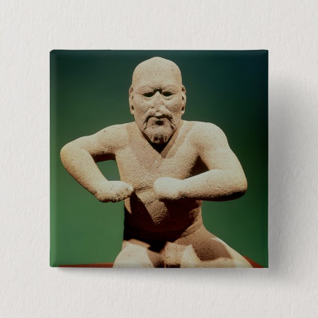 Chapa Cuadrada Estatuilla de un luchador (Anverso)