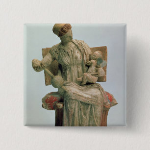 Chapa Cuadrada Estatuilla del Aphrodite que juega con eros