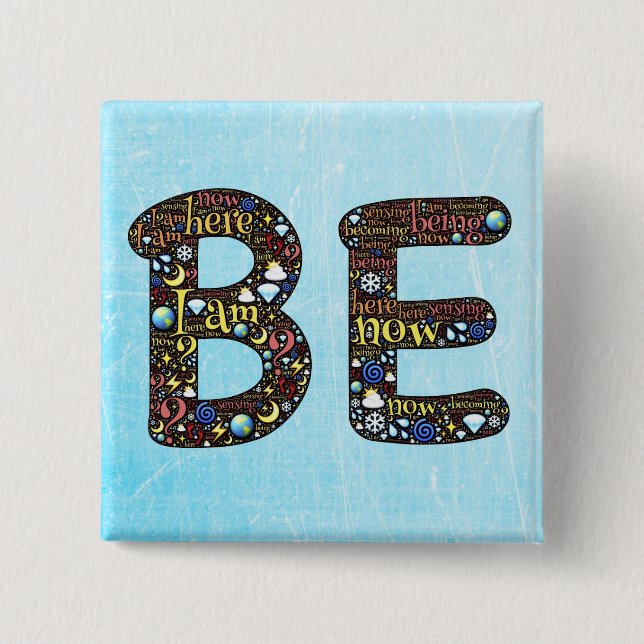 Chapa Cuadrada "ESTÉ" en aquí, ahora abotonan (Anverso)