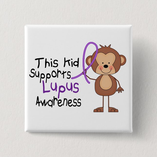 Chapa Cuadrada Este niño apoya conciencia del lupus (Anverso)