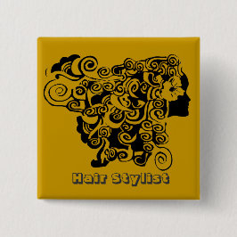 Chapa Cuadrada Estilista promocional largo del salón de pelo de