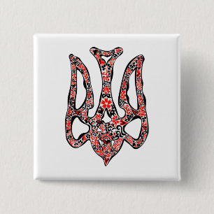 Chapa Cuadrada Estilizado trident tryzub, emblema nacional de Ucr