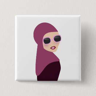 Chapa Cuadrada Estilo islámico de la señora del hijab del muslima