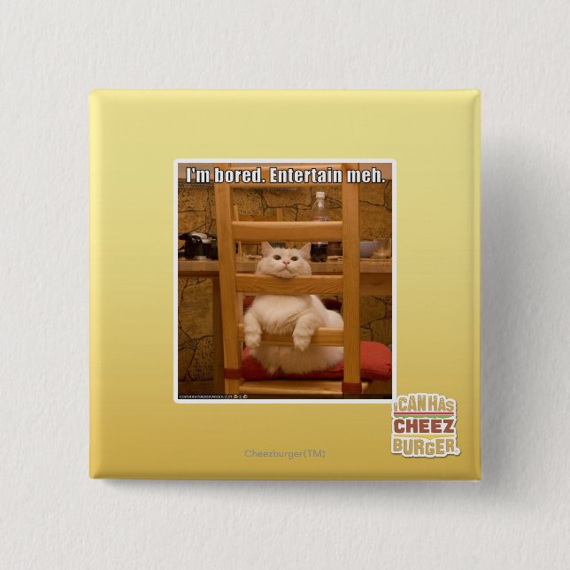 Chapa Cuadrada Estoy aburrido. (Anverso)