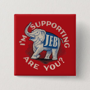 Chapa Cuadrada Estoy apoyando Jeb