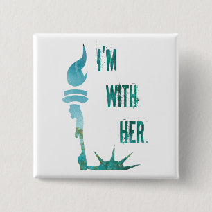 Chapa Cuadrada Estoy con su señora Liberty Protest Button