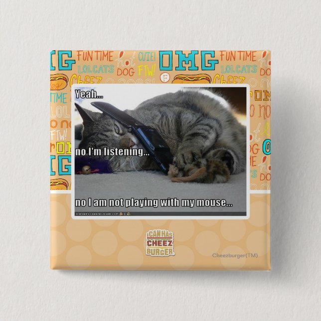 Chapa Cuadrada Estoy escuchando (Anverso)