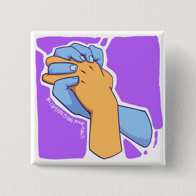 Chapa Cuadrada Estoy llevando a cabo su mano por @Radio_Chio (Anverso)