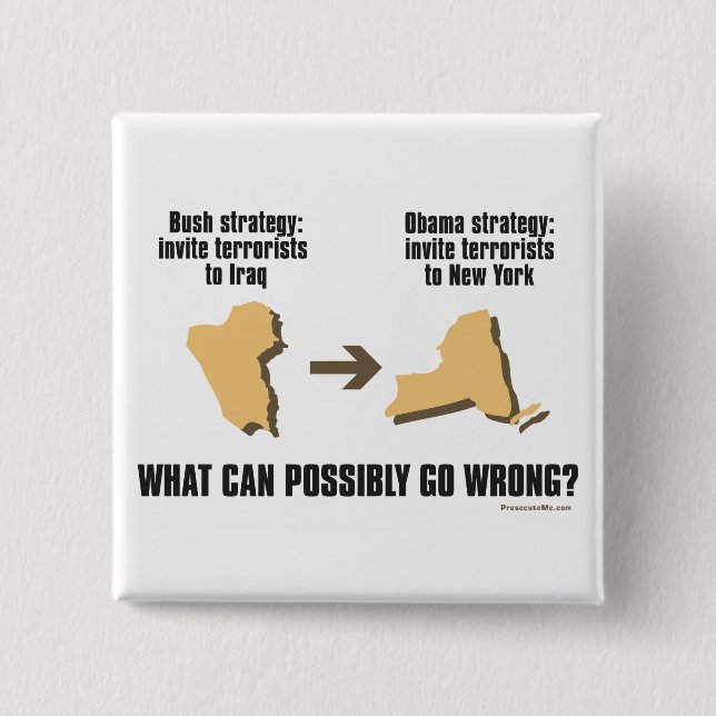 Chapa Cuadrada Estrategia de Obama - Iraq - > Nueva York (Anverso)